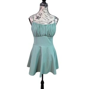Sage Green Layered‎ Skater Dress  Emerald Sundae Homecoming Wedding Guest L